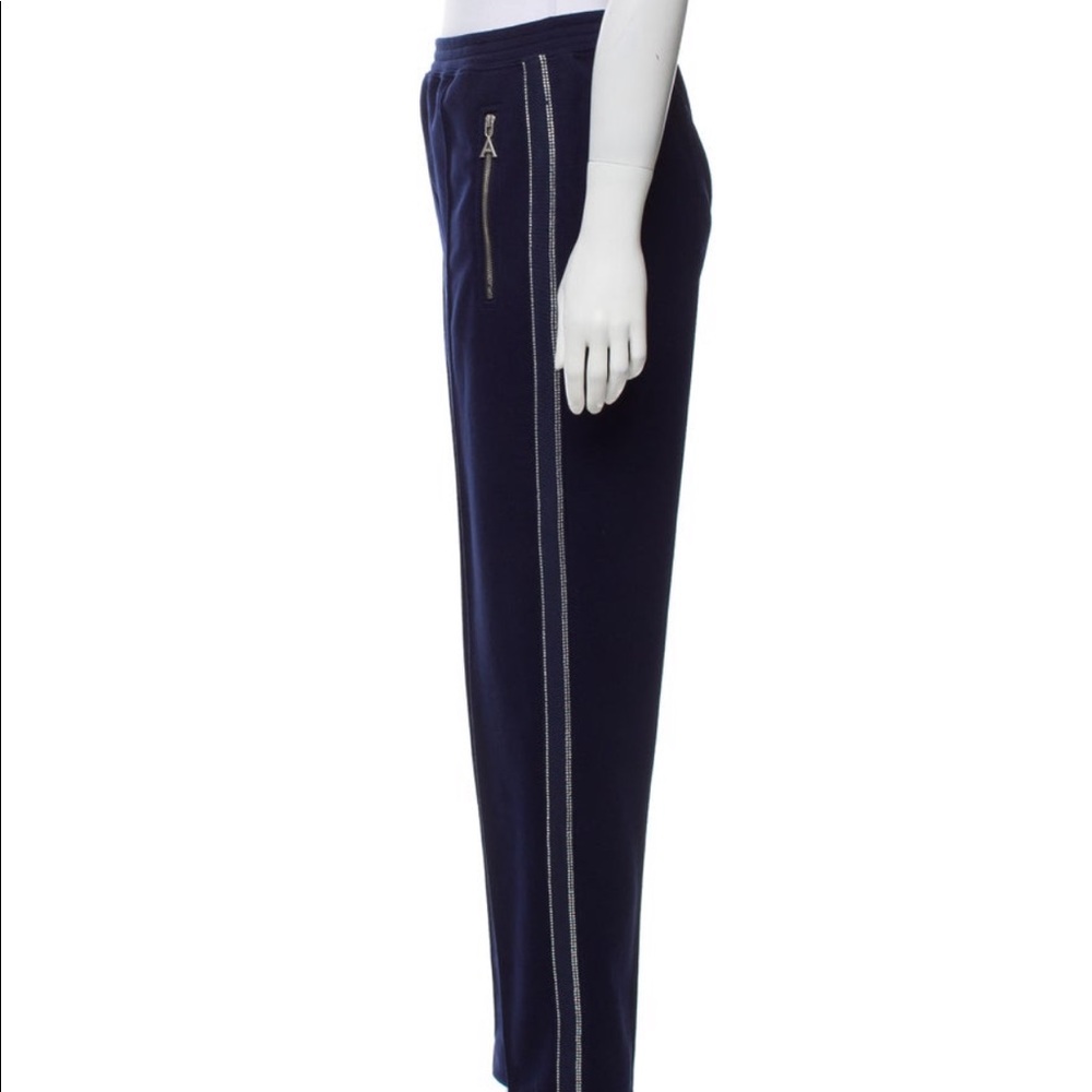 Area embellished high rise pants
